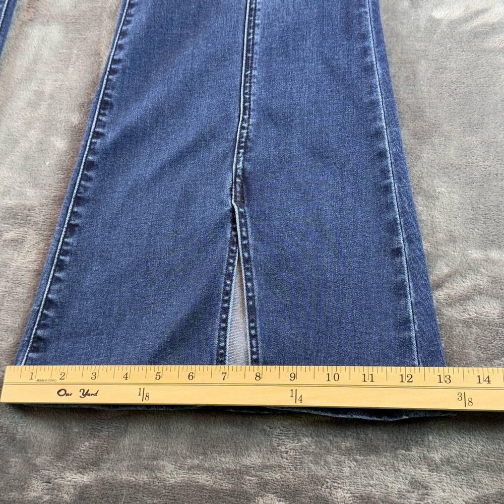 American Eagle Women's Jeans Size 12 Festival Flare Split Hem High Rise Stretch - Picture 9 of 10